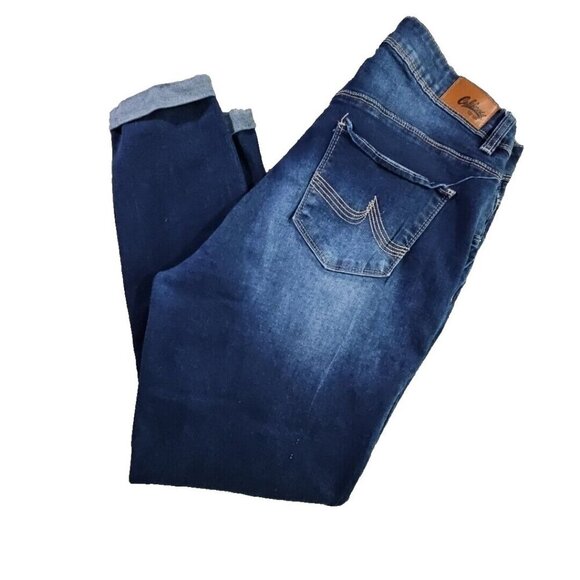 California Vintage Jeans Women's 16 (W34 L26) Med Wash Tapered Cut Distressed - Picture 4 of 16